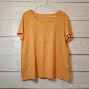 Chico's Ultimate Tee WOMEN XL Pockets ORANGE‎ COTTON MODAL BLEND RELAXED BASIC